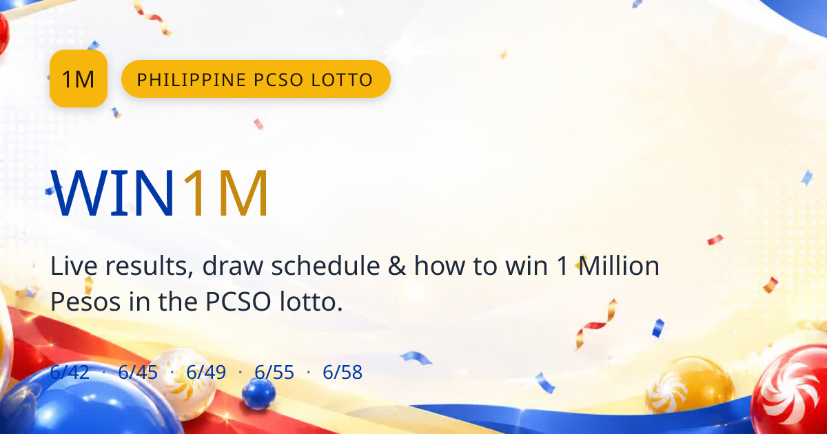 WIN1M — PCSO Lotto Results, Schedule & How to Win 1 Million Pesos